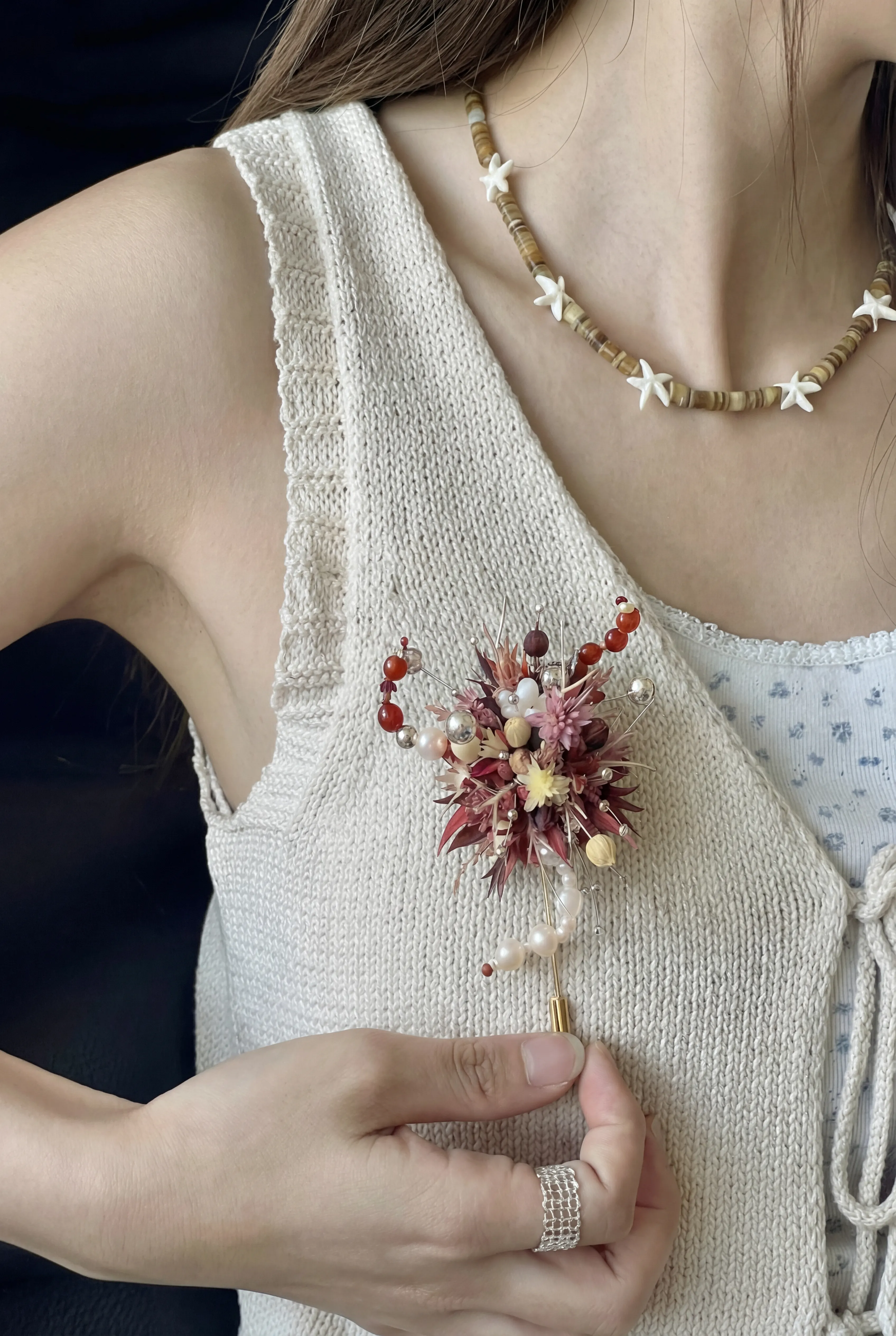 Crimson Rose Brooch