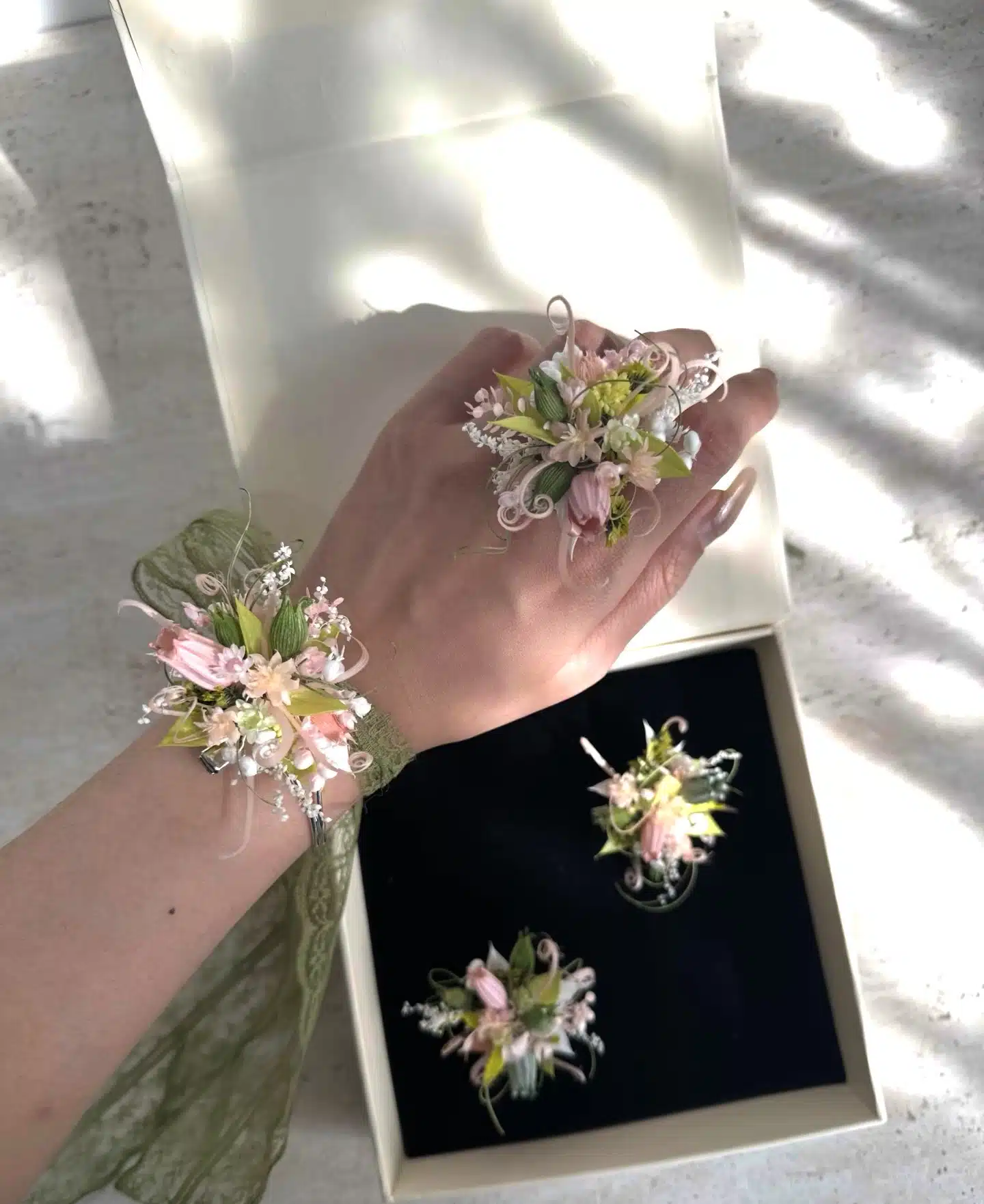 handmade floral jewelry gift box packaging