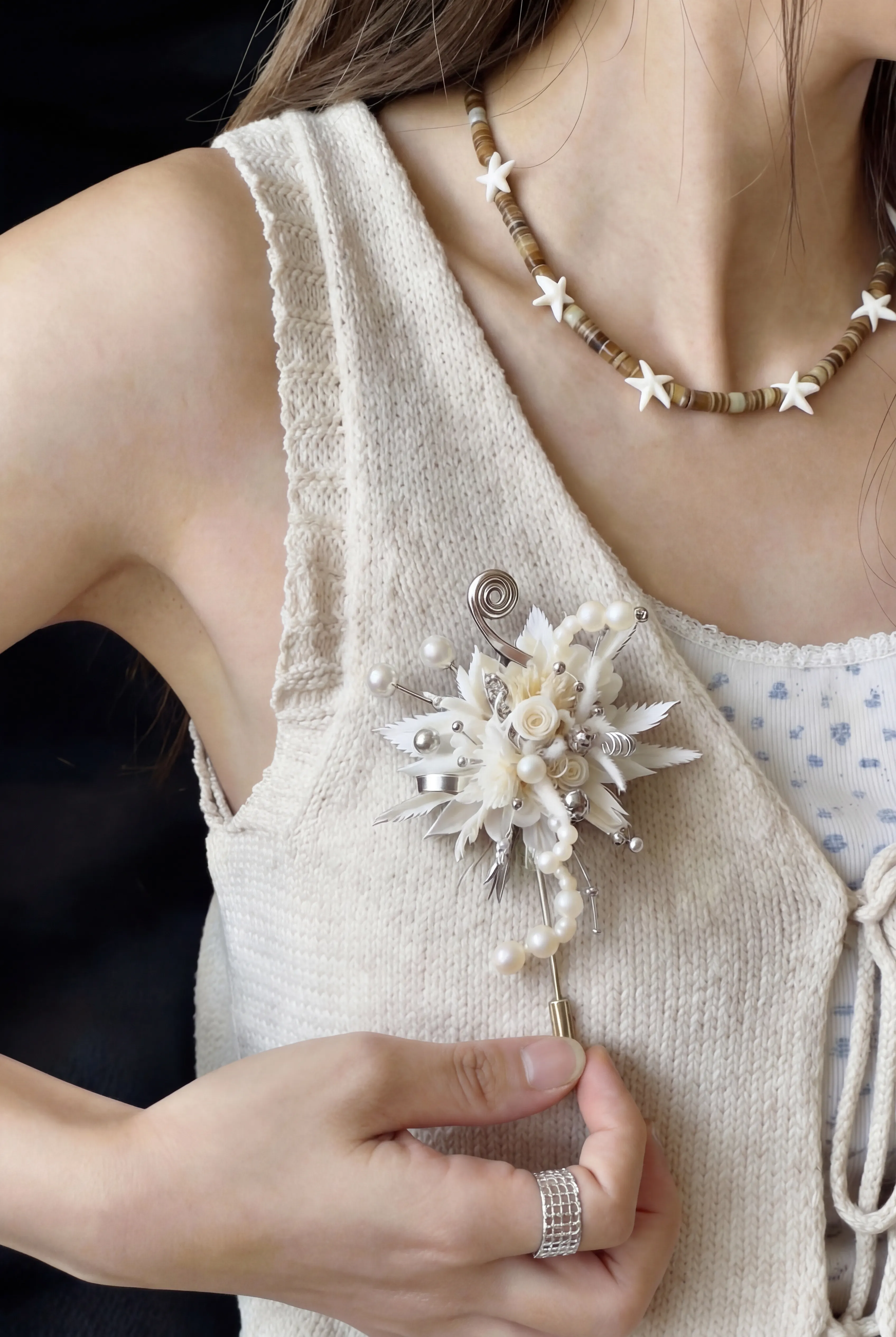 Ivory Reverie Brooch