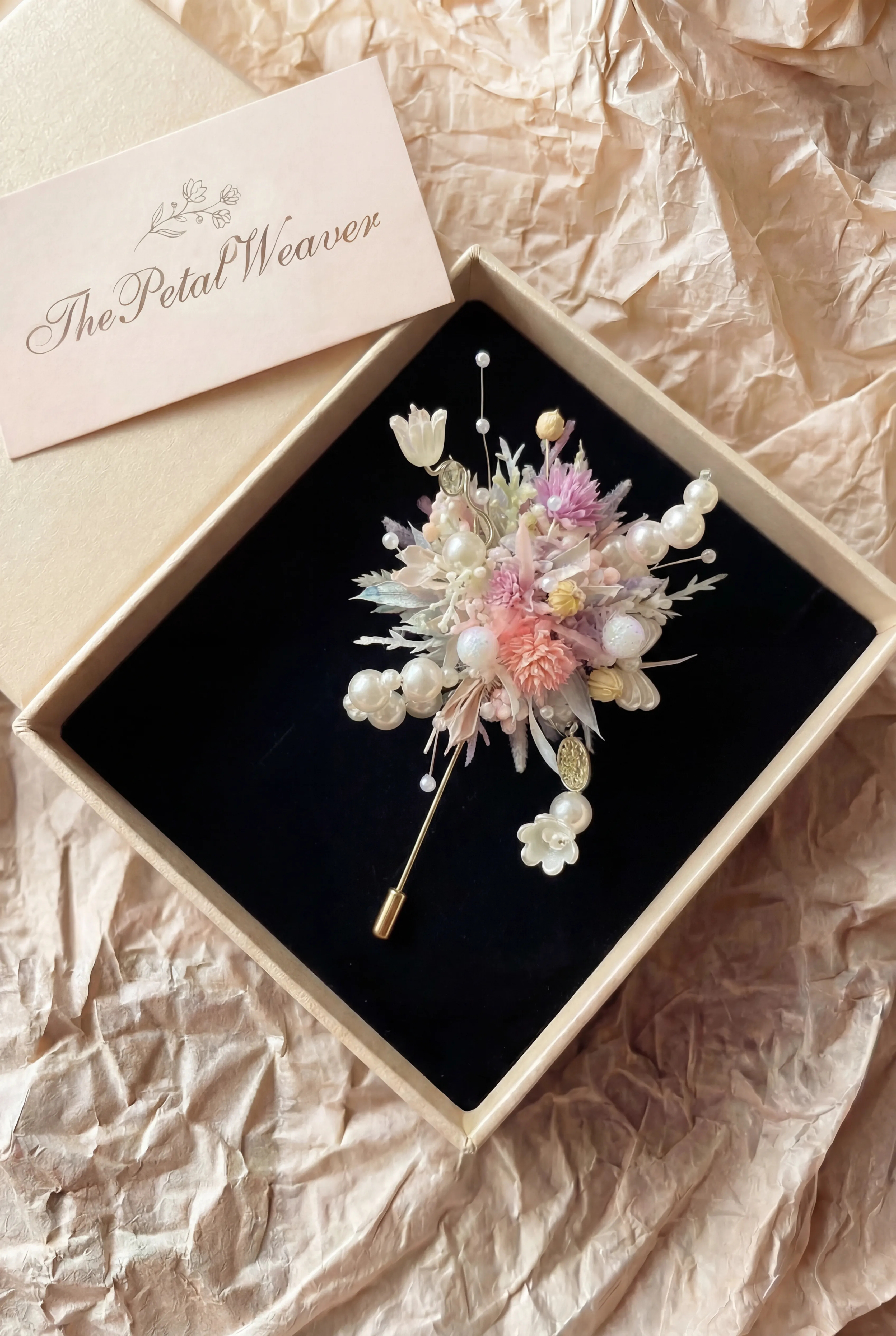 Moonlit Gardenia Brooch